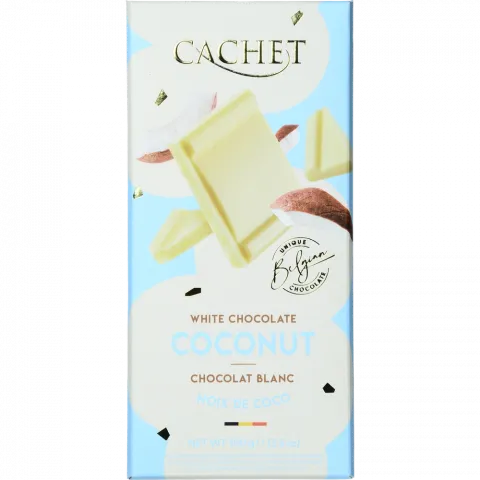 Шок Cachet 100 г білий з кокосовою стружкою (Бельгія)