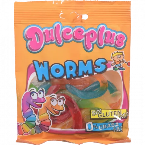 Жувальні цукерки Dulceplus 100 г Червячки без глютену