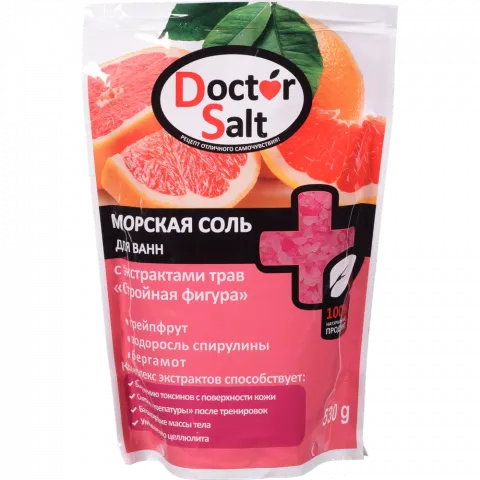 Сіль д/ванн морська Доктор Сіль 530 г з екстрактом трав Струнка фігура