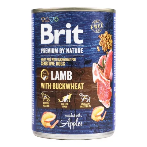 Корм д/собак Brit Premium by Nature 400 г з/б з ягням та гречкою