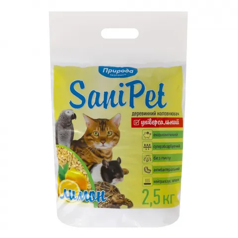 Наповнювач SANI PET 2,5 кг універсал. Лимон