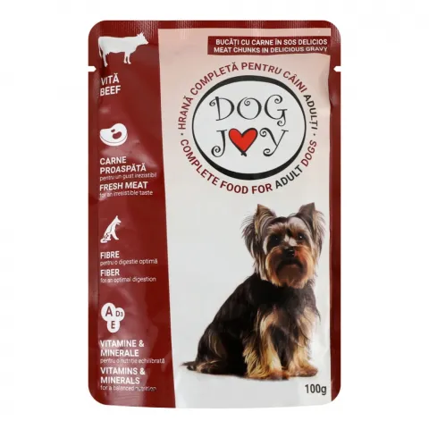 Корм д/собак Dog Joy 100 г пауч з яловичиною в соусі