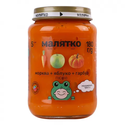 Пюре Малятко 180 г морква-гарбуз-яблуко
