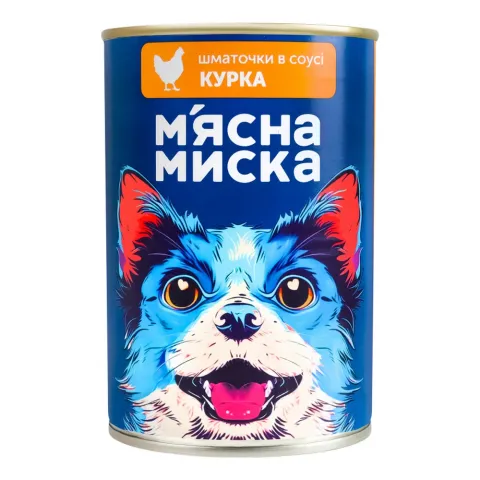 Корм д/собак М`ясна миска 415 г з/б з куркою