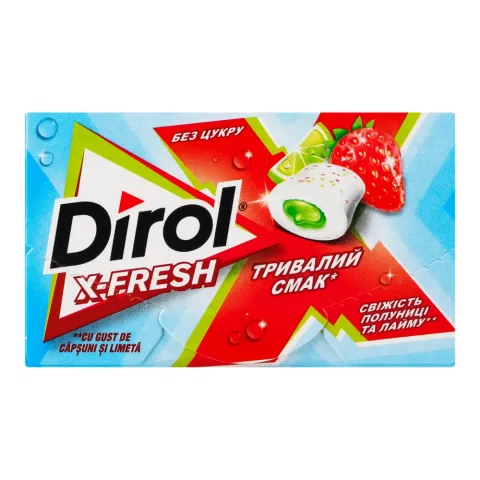 Жув. гумка Dirol X-Fresh 19,5 г свіжість полуниці та лайму
