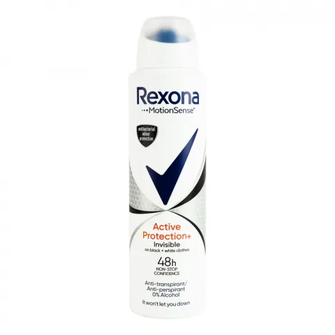 Дезодор Rexona 150 мл спрей Антибактеріальний та невидима на чорн. та білому