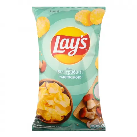 Чипси Lays 120 г білі гриби зі сметаною