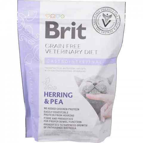 Корм д/котів Brit GF VD 400 г Gastrointestinal при поруш. травл. з оселедцем, лососем та горох