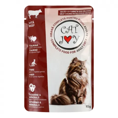 Корм д/котів Cat Joy 85 г з яловичиною в соусі