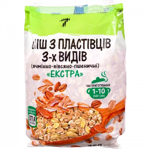 Пластівці 7` 350 г пак. Суміш 3-х злаків`