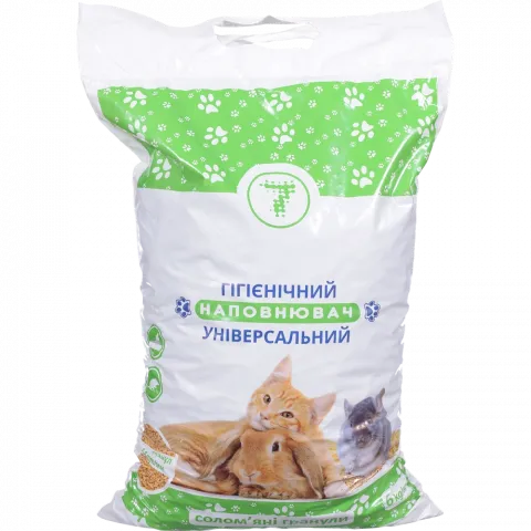 Наповнювач 7` 6 кг Універсальний солом`яні гранули`