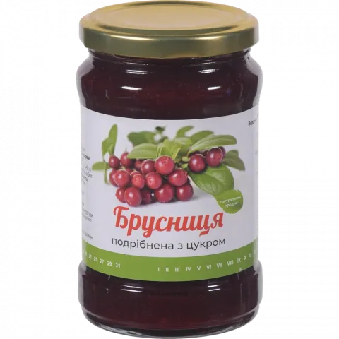 Конс Брусниця 350 г скл. подрібнена з цукром