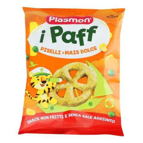 Снеки Plasmon 15 г Baby Puffs з гороху та кукурудзи