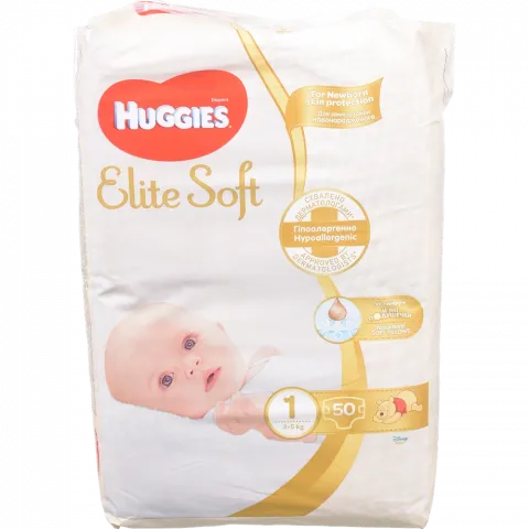 Підг. Huggies 50 шт. Elite Soft 1 (3-5 кг)
