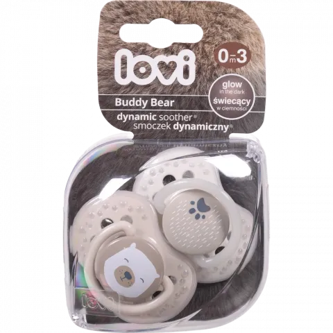 Пустушка Lovi силіконова динамічна 0-3 міс. 2 шт. Buddy bear