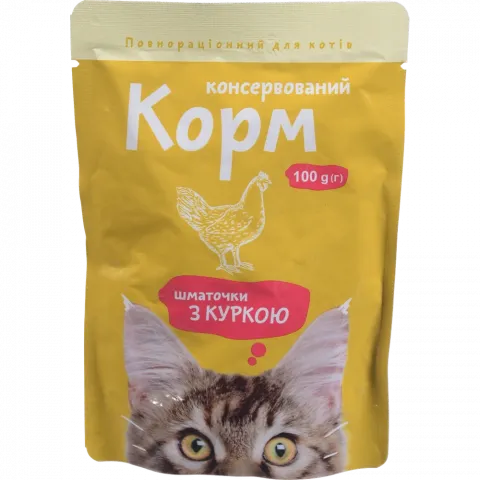 Корм д/котів Українська зірка 100 г пак. курка