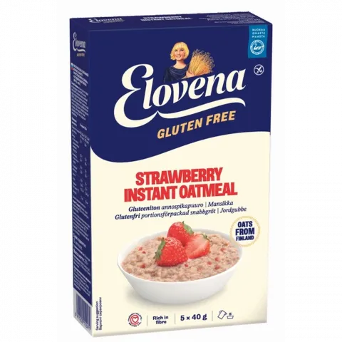 Вівсяна каша Elovena 200 г з полуницею без глютену