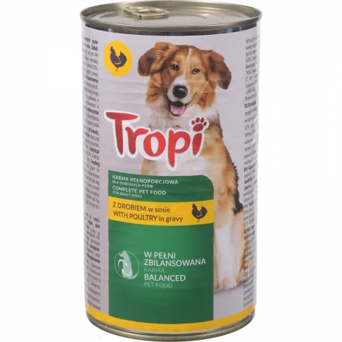 Корм д/собак Tropi 1250 г з/б з птицею (Польща) И624
