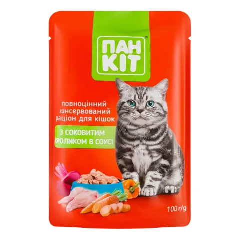 Корм д/котів Пан Кіт 100 г пак. Кролик в соусі