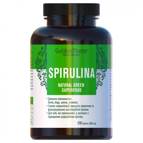 Добавка дієтична Golden Pharm Спіруліна 200 табл.