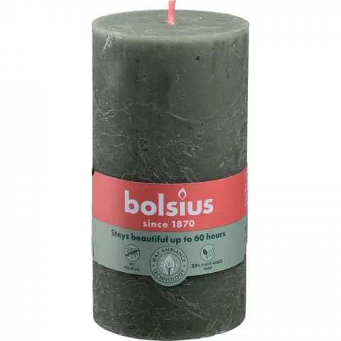 Свіча Bolsius 130/68 рустік Свіжий оливковий, арт. 103668790370