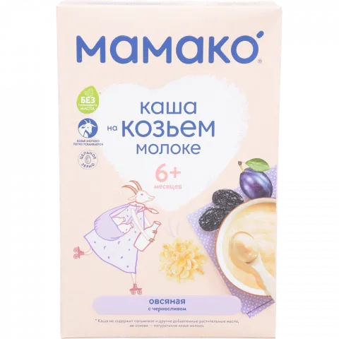 Каша Мамако 200 г вівсяна з чорносливом на козиному молоці