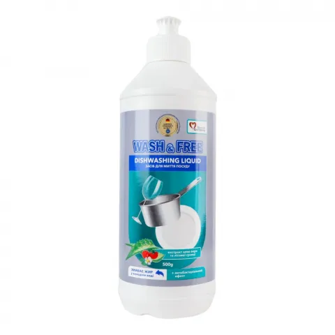 Засіб д/посуду Wash and Free 500 г Екстракт алое вера та лісової суниці