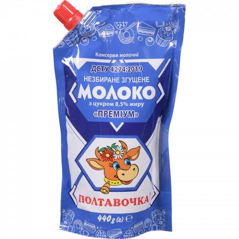 Молоко згущ. Полтава 8,5 440 г д/пак Преміум