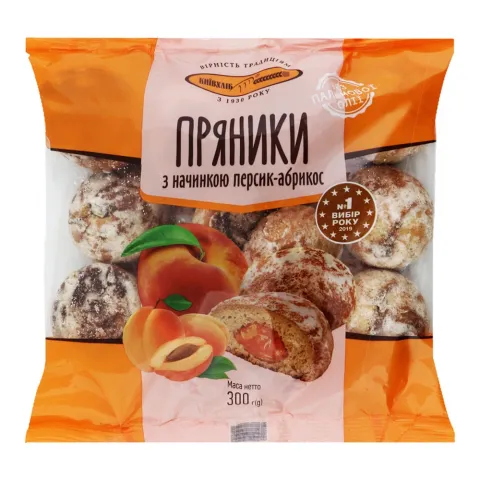 Пряники Київхліб 300 г з начинкою Персик-абрикос