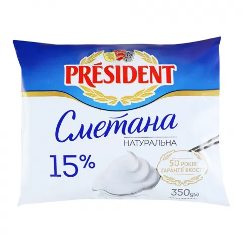 Сметана Президент 15 350 г п/е