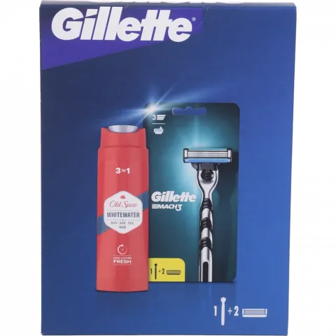 Набір подар. Gillette Mach3 Станок 2 касети+Гель д/душу Old Spice Whitewater