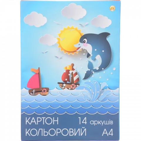 Картон кольор. Тетрада А4 14 арк. 7 кольор.