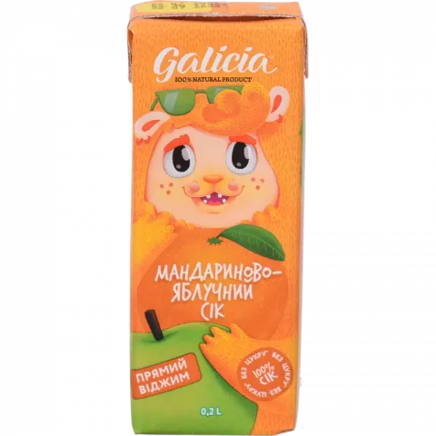 Сік Galicia 0,2 л т/п Мандариново-яблучний неосвітлений