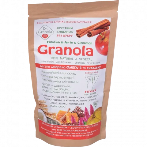Гранола Dr. Granola гарбуз-яблуко-кориця 125 г без цукру