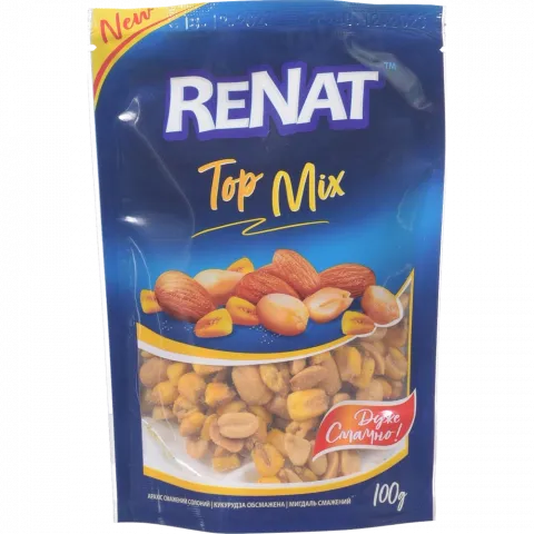 Суміш Renat 100 г Top mix горіхів та насіння смаж. сол.