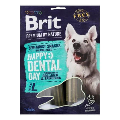 Ласощі д/собак Brit Premium 250 г Dental Snacks L з колагеном і спіруліною