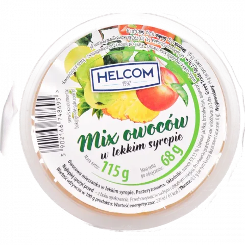 Фруктовий мікс HELCOM 115 г кубики в легкому сиропі (Греція)