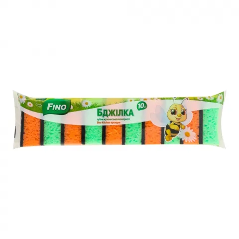 Губки кух. МЖ/FINO Бджілки 10 шт. великопористі 5736/7296