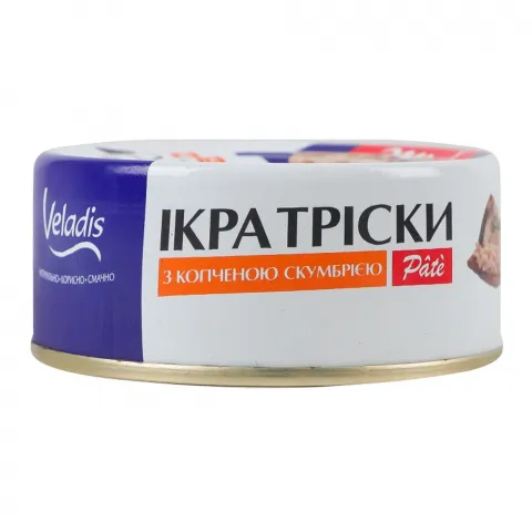 Пате Веладіс 100 г з/б ікра тріски зі скумбрією