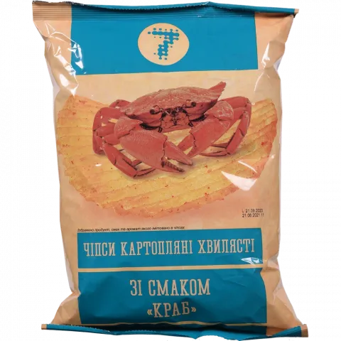 Чипси 7`110 г хвилястізі смаком краба`