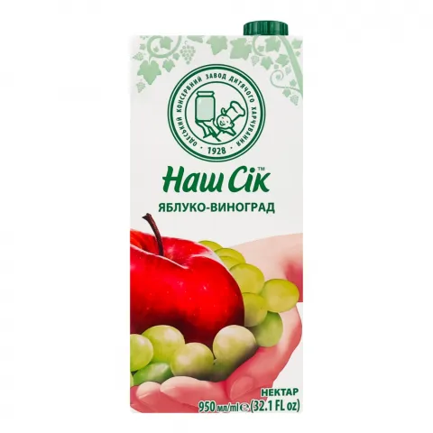 Нектар Наш Сік 0,95 л т/п Виноградно-яблучний
