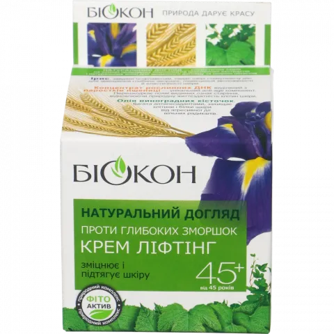 Крем д/обличчя Біокон 50 мл Натуральний догляд Ліфтінг проти глибоких зморшок