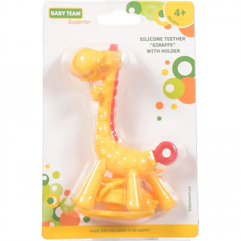 Прорізувач Baby Team силікон. Жирафік з тримачем 4096