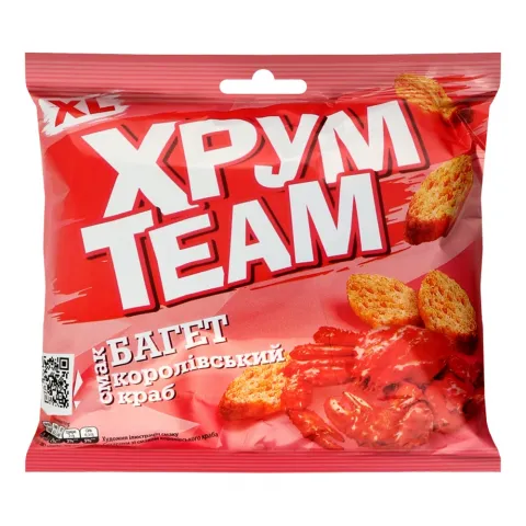 Сухарі ХрумTeam Багет 100 г зі смак. королівського краба