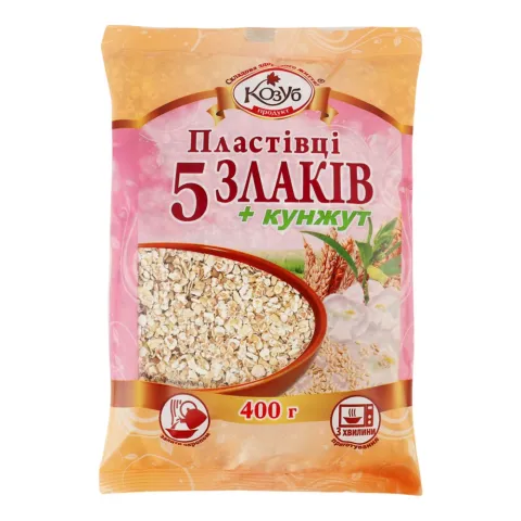 Пластівці Козуб 400 г пак. 5 злаків