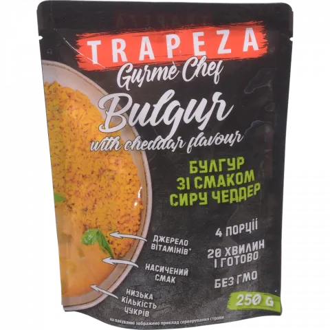 Крупа Трапеза 250 г д/пак. Булгур зі смаком сиру Чеддер