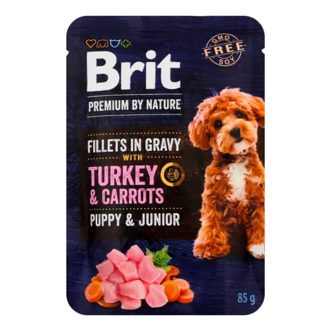 Корм д/цуценят Brit Premium Fillets in Gravy 85 г індичка та морква