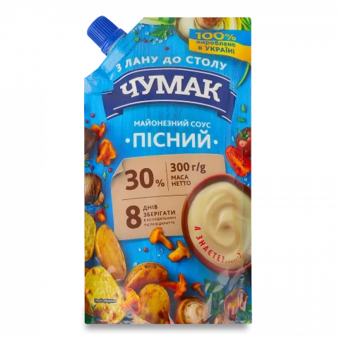 Майонезний соус Чумак 300 г д/пак. Пісний 30