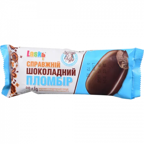 Морозиво Ласка 80 г ескімо Справжній шоколадний пломбір