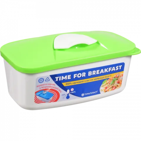 Контейнер харчовий Тірапласт Time for breakfast 500 мл салатовий 24335